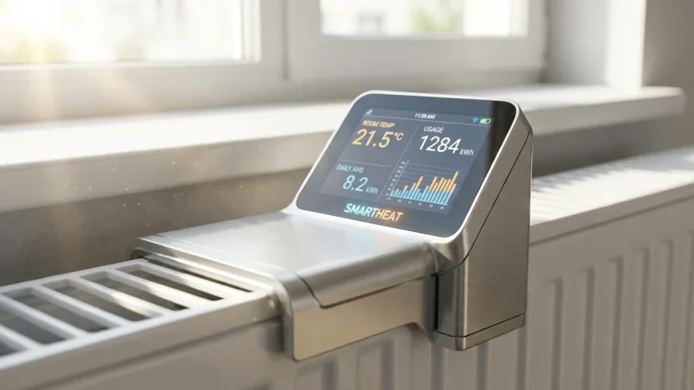 Fernablesbare Zähler: Moderner digitaler Heizkostenverteiler an Heizkörper