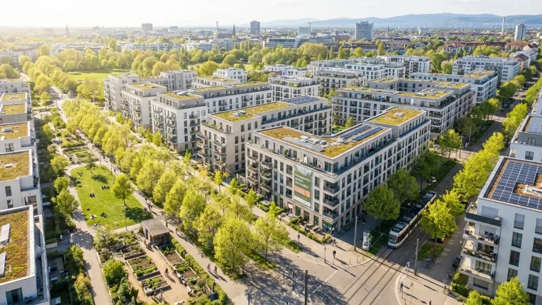Frühjahrsgutachten Immobilien 2026: Wohnviertel in deutscher Großstadt