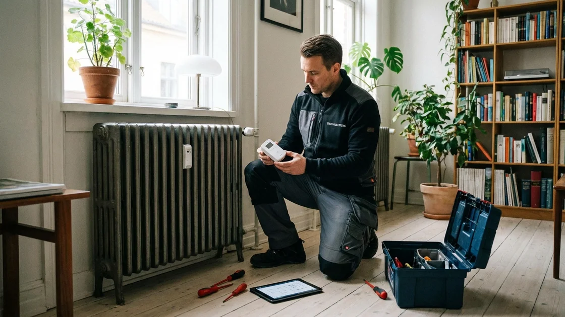 Fernablesbare Zähler Pflicht: Umrüstungsfrist endet Ende 2026 1 Fernablesbare Zähler: Techniker montiert modernen Funk-Heizkostenverteiler