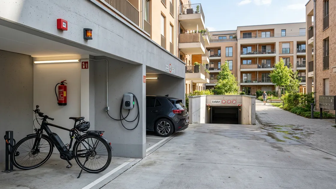 Brandschutz: E-Bike und Wallbox in einer Tiefgarage einer Wohnungseigentümergemeinschaft